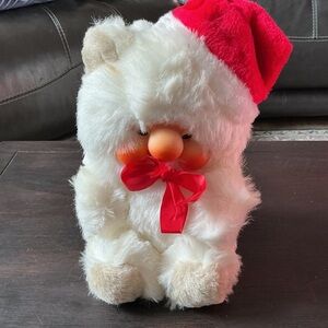 RENNOC 1984 Vintage Christmas Teddy Bear Plush Toy Doll (Rubber Face) RARE